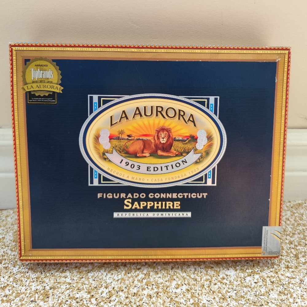 La Aurora 1903 Edition Figurado Connecticut Sapphire Empty Cigar Box